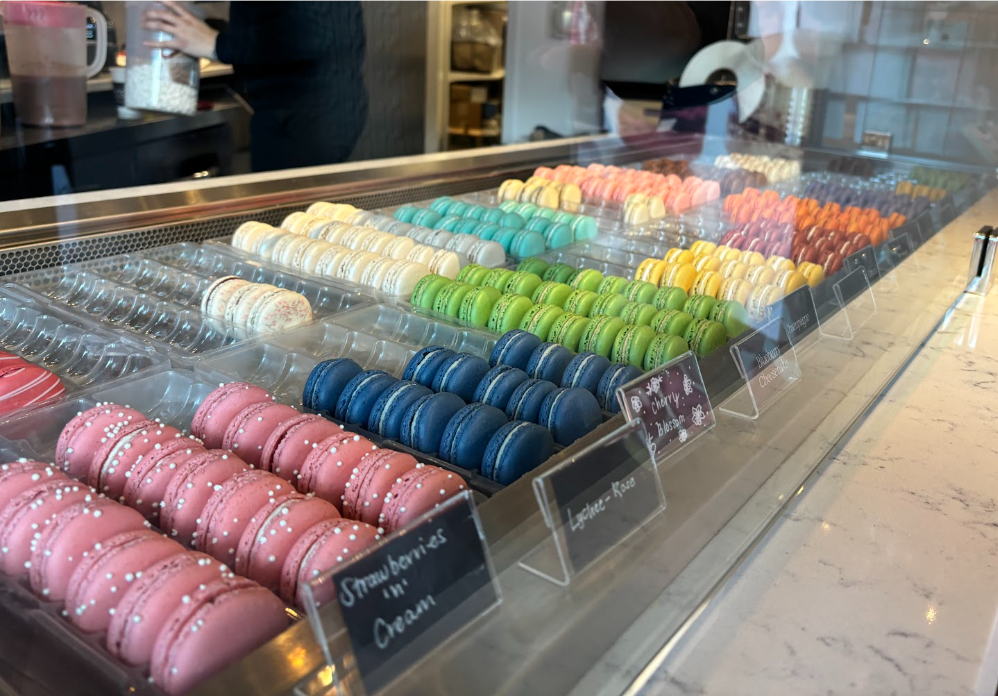 The macarons on display at Olivia Macaron, located in Georgetown. The patisserie has a wide range of flavors to explore, from standard chocolate to lychee rose raspberry. (Tindra Jemsby/International Dateline)